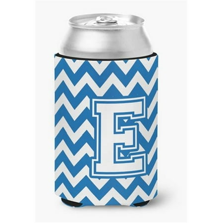 

Letter E Chevron Blue & White Can or Bottle Hugger 0.25 x 4 x 5.5 in.
