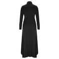 thumbnail image 5 of FRSASU Women Long Sleeve Casual High Neck Loose Solid Color Maxi Long Dress with Pockets for Fashion Shows Evening Parties Wedding Black, 5 of 7