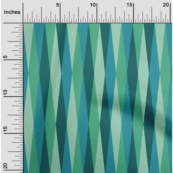 oneOone Georgette Viscose Aquamarine Green Fabric Argyle Check Quilting Supplies Print Sewing Fabric By The Yard 42 Inch Wide