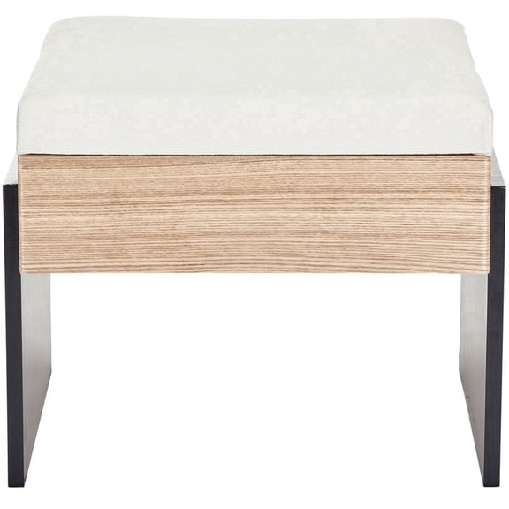 Aria Home Tessa Bench, Upholstered Chenille, Ivory, Vanity and Entryway Seating Accent