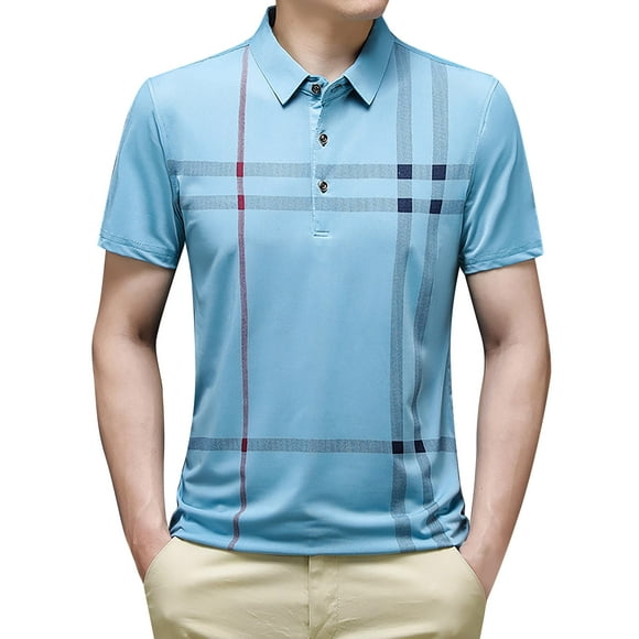 Ketyyh-chn99 Polo Shirts for Men Classic Fit Mens Shirts 2024 Short Sleeve Loose Tops Blouse for Men Light Blue,3XL