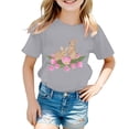 thumbnail image 2 of NOKIO Youth Crew Neck Shirt, Junior Girl Fashion Tee, Fashion-Forward Shirts For Girls Kids Baby Girl's Rabbit Tee Outfits Baby Bunny Tshirt Easter Clothes Vest Shirt Bunny Tshirt Shirt, 2 of 5