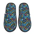 thumbnail image 2 of KLL Love Music Slippers for Women Men House Slip on Indoor Outdoor Bedroom Furry Fleece Lined Ladies Comfy Anti-Skid Rubber Hard Sole-Medium, 2 of 8