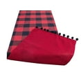 thumbnail image 5 of Buffalo Plaid Red and Black Velvet Pom Pom Trim Design Table Runner (Pom Pom Runner 16"x72"), 5 of 5