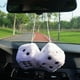 thumbnail image 5 of Colgante de dados cuadrados, dados de felpa borrosos con punto para espejo retrovisor de coche, 1 par, 5 of 5