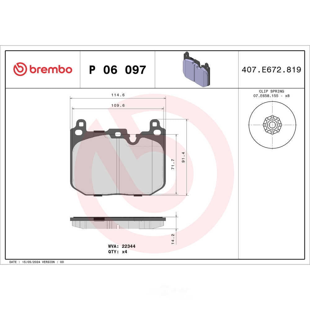 Brembo P06097 PRIME Low-Met Brake Pad Set