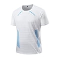 thumbnail image 4 of Men's Cooling Running Shirts Anti Odor Moisture Wicking Breathable Workout Athletic Short Sleeve Lightweight Gym Tee Big and Tall Size XL-5XL White, 4 of 9