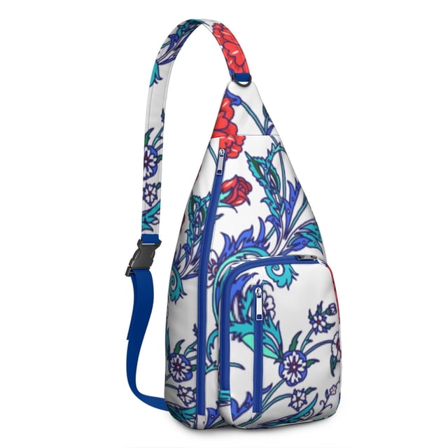 Ethnic Mandala Sling Backpack - Exotic Paisley & Abstract Pattern, Fashionable Layered Storage Pack for Students & Outdoor Enthusiasts