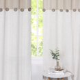 thumbnail image 5 of DSstyles Farmhouse Linen Blend Curtains Rustic Country Color Block Curtain Panels, Boho Button Rod Pocket Window Drapes for Bedroom Living Room Decor, Single Panel, 5 of 9