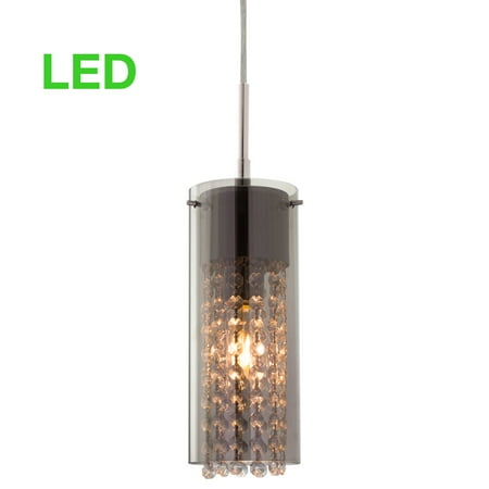 Tinted Glass Pendant Light revel jolene 11 led crystal pendant light tinted glass shade chrome finish walmart com