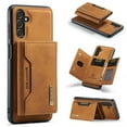 thumbnail image 1 of SaniMore Case for Samsung Galaxy A13 5G 6.5" 2021, Retro PU Leather Case Soft TPU Inner Detachable Magnetic Folding Card Pocket Flip Kickstand Anti-drop Shockproof Protectiive Case, Brown, 1 of 9