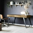 thumbnail image 2 of SIMPLIHOME Lowry SOLID WOOD and Metal Modern Industrial 54 inch Wide Home Office Desk, Writing Table, Workstation, Study Table Furniture in Distressed Golden Wheat with 2 Drawerss, 2 of 5