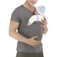 thumbnail image 2 of Men’s Hands-Free Carrier T-Shirt, Short Sleeve V-Neck Dad Top with Kangaroo Pocket for Bonding & Daily Use, 2 of 5