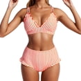thumbnail image 2 of Women's Bikini Swimsuits Floral Print High Waist Bikini Sets for Women With Straps Beach Cover Up Outfit Swimsuit, 2 of 5