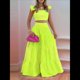 thumbnail image 4 of Conjunto de 2 Piezas para Mujer: Top Corto con Tirantes Finos y Falda Larga con Volantes y Cintura Fruncida Verde L, 4 of 6