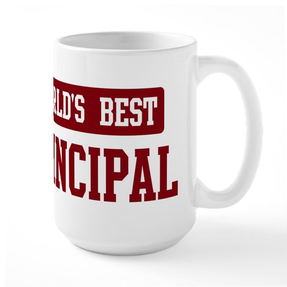 CafePress - Worlds Best Principal Large Mug - 15 oz Ceramic Large White Novelty Mug