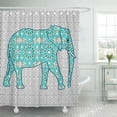 thumbnail image 1 of Cortina de Ducha ABPHQTO Mandala Espiritual Flor Elefante Turquesa Blanco 160x180 cm, 1 of 1