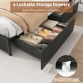 thumbnail image 4 of King Bed Frame with LED Lights Headboard and 4 Drawers, Platform Metal Bed Frame with Power Charging Station and USB Ports, No Box Spring Needed, Noise-Free, 4 of 7