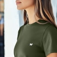 thumbnail image 5 of Dalix Lil Butterfly Cotton Tee Short Sleeve Soft Jersey Shirt Cute Womens in Military Green L Large, 5 of 5