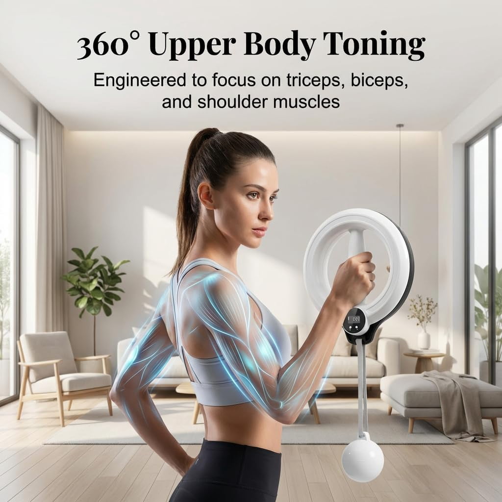 Arm Workout for Women and Men, 360° Hand-Crank Forearm Trainer, Shoulders and Arm Muscle Training Fitness Equipment, Chest Trainer and Forearm and Wrist Hand Exerciser, Home Workout Equipment