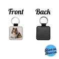 thumbnail image 4 of Shetland Sheepdog Sheltie Dog Illustration Faux Leather Square Keychain, 4 of 7