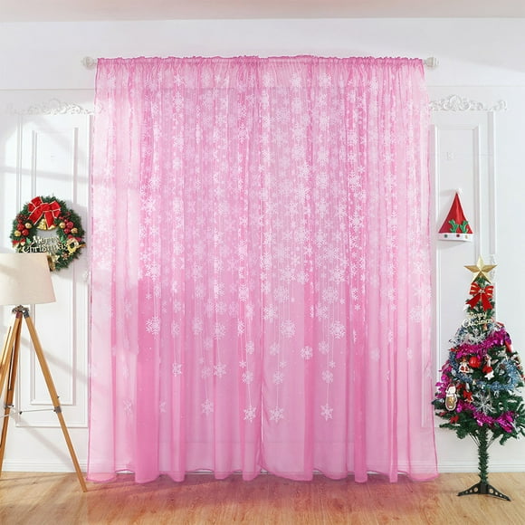 Boovnll Curtains, 1Pcs Snowflake Curtain Window Voile Drape Valance, Blackout Curtains, Curtains for Living Room, Blackout Curtains for Bedroom