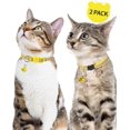 thumbnail image 2 of Reflective Cat Collars Breakaway with Bell, 2 Pack Girl Boy Pet Kitten Collar Adjustable 7.5-12.5 Inch Yellow, 2 of 5