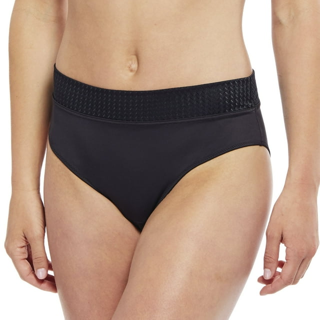 Carole Martin Comfort High Cut Full Coverage Womens Wide Waist Band Panty Style 8000 Black XL