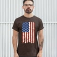 thumbnail image 3 of Tee Hunt Distressed Grunge American Flag T-Shirt Vintage 4th of July USA Men's Tee, Brown, 5X-Large, 3 of 5