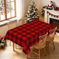 thumbnail image 2 of Duangreer Christmas Theme Rectangle Tablecloth, Red Black Checkered Print, Washable Table Cover for Party Picnic, 60 x 84 Inch, 2 of 6