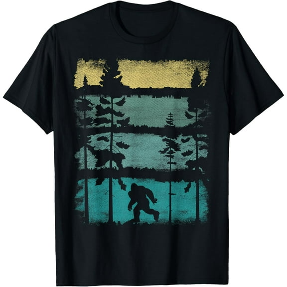 Bigfoot Hiding in Forest for Outdoor Sasquatch Believer T-Shirt Shirts
