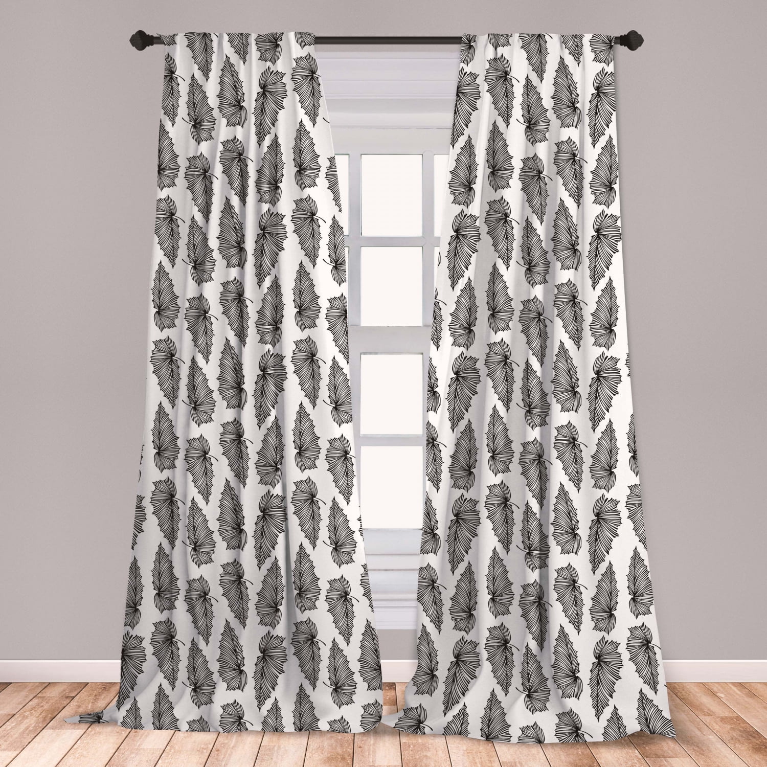 Jungle Curtains 2 Panels Set, Natural Environment Theme Ecology