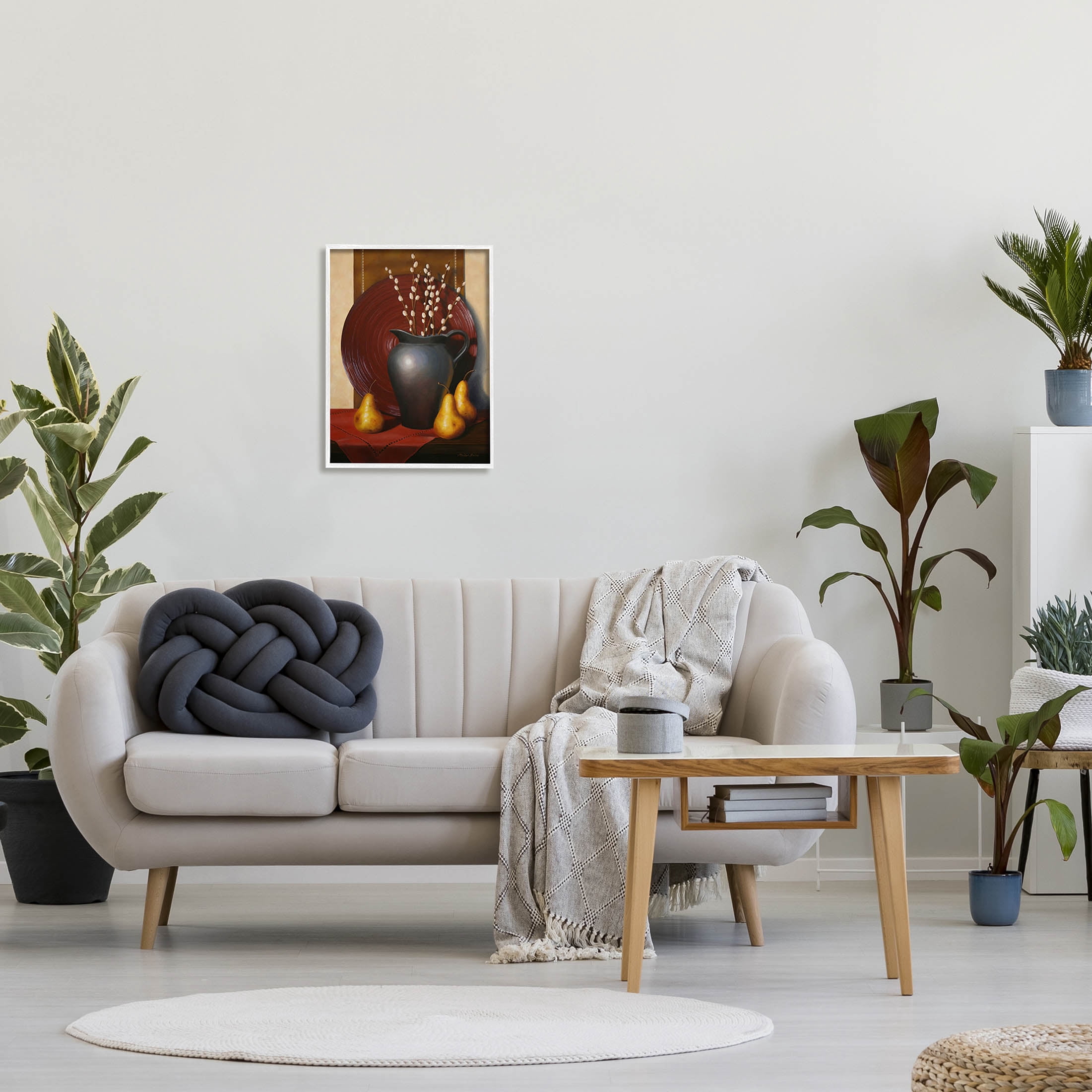 Stupell Industries Traditional Botanical Vase Arrangement Painting White Framed Art Print Wall Art, Design by Cecile Baird