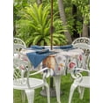 thumbnail image 2 of Easter Outdoor Tablecloth - 54 Inch Round Dining Table Cover, Spring Bunny Butterfly Botanical Wooden Grain Waterproof Outdoor Table Cloth with Umbrella Hole & Zipper for Picnic/Patio/Party, 2 of 7