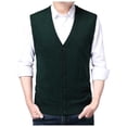 thumbnail image 2 of Men's Autumn Winter V-Neck Button Sweater Vest Collarless Wool Blend Pullover Slim Fit Casual Wear, 2 of 6