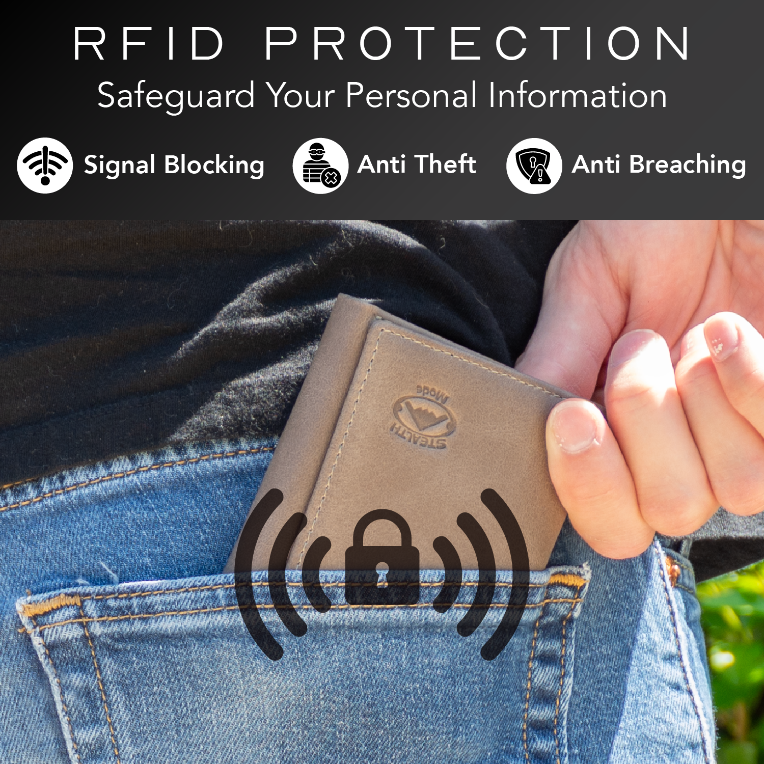 Stealth Mode Leather Trifold RFID Wallet For Men photo 5