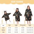 thumbnail image 4 of FORMRS Wearable Blanket Hoodie with Sleeves for Kids Cozy Flannel Sweatshirt, Black Flowers, 4 of 7