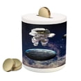 thumbnail image 1 of Outer Space Piggy Bank, Astronaut in the Outer Space the Planets Globe Satellite Energy Eternity Theme, Ceramic Coin Bank Money Box for Cash Saving, 3.6" X 3.2", Multicolor, by Ambesonne, 1 of 4