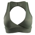 thumbnail image 1 of Sujetador deportivo para correr para mujer, ropa deportiva transpirable de secado rápido (verde militar L), 1 of 8