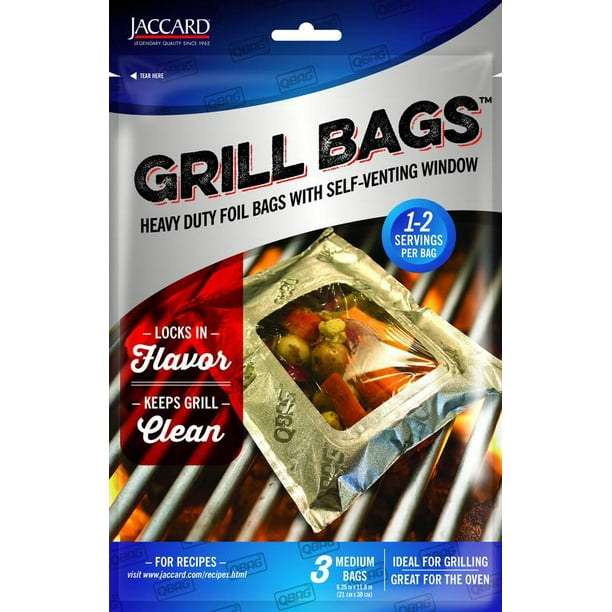 Jaccard Aluminum Medium Grill Bag with Self Venting Window (Set of 3)