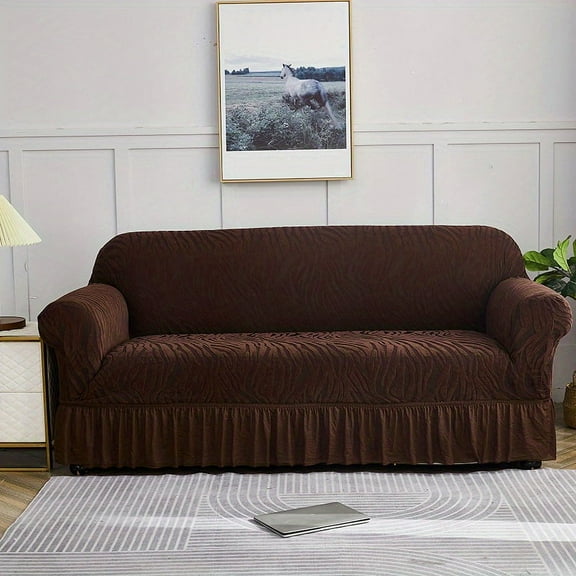 ACMDL  1pc Sofa Slipcover With Skirt Corduroy Combination Anti-slip Sofa Cover Furniture Protector For Bedroom Office Living Room Home Decor