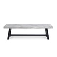 thumbnail image 2 of Black Metal Frame Dining Bench | Porch Dining, Weather-Resistant, 2 of 6