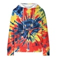 thumbnail image 5 of Tqcoqu Women's Tie Dye Waffle Knit Hoodie,Drawstring Hood Long Sleeve Casual Pullover Plus Size Sweatshirt with Kangaroo Pocket, 5 of 8