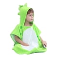 thumbnail image 4 of Toallas de baño infantiles LOLANTA con capucha de rizo, diseño de dinosaurio, poncho para piscina y playa para niños (Verde #B, 4-6 años), 4 of 7