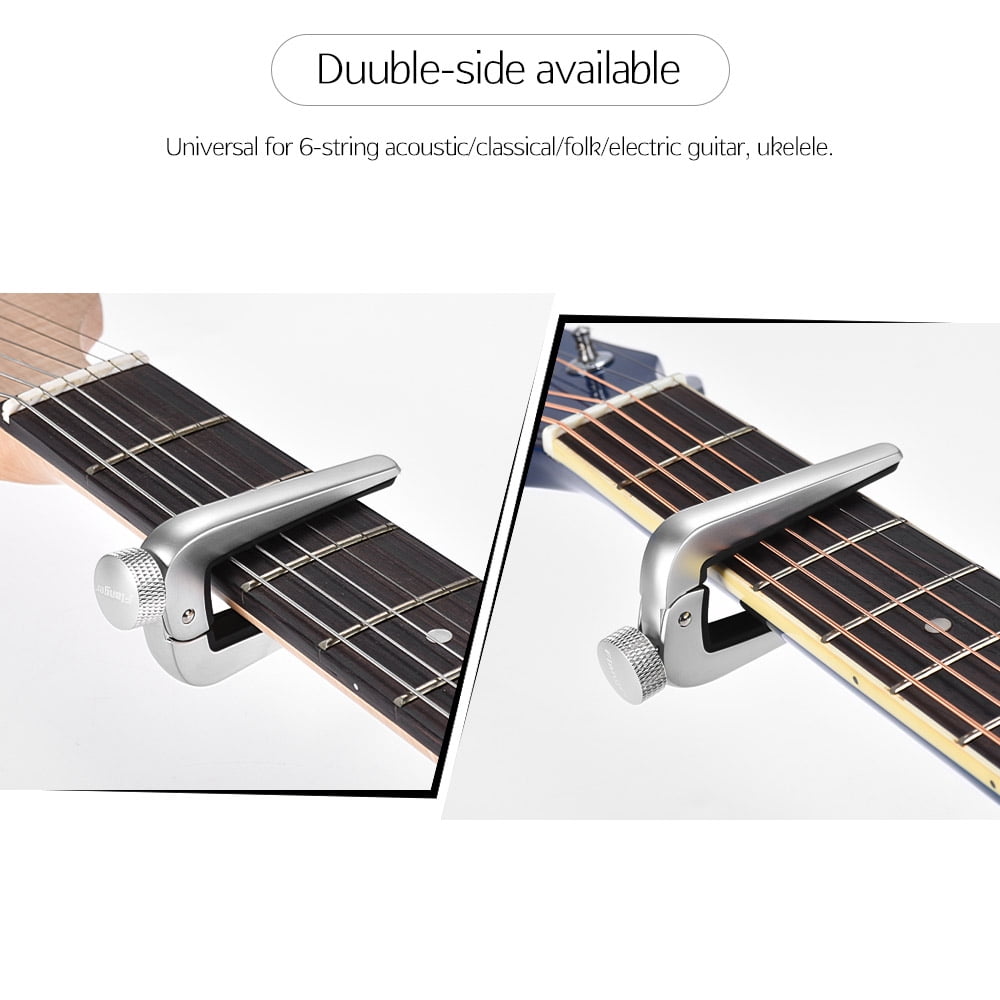 Annong Single-handed Guitar Capo Light Aluminium Alloy Electric and Acoustic Quick Change Capo Guitar Black 