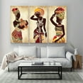 thumbnail image 2 of 3pcs Golden African Canvas Art Prints - Vibrant Ethnic Wall Decor with Intricate Beadwork & Jewelry, Frameless, Indoor/Outdoor Use, Perfect for Living Room, Bedroom, or Home Accent, Cultural Home De, 2 of 4