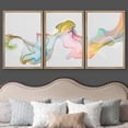 thumbnail image 3 of wall26 Framed Canvas Print Wall Art Set Pastel Watercolor Rainbow Smoke Abstract Shapes Illustrations Modern Art Bohemian Decorative Multicolor for Living Room, Bedroom, Office - 24"x36"x3, 3 of 5