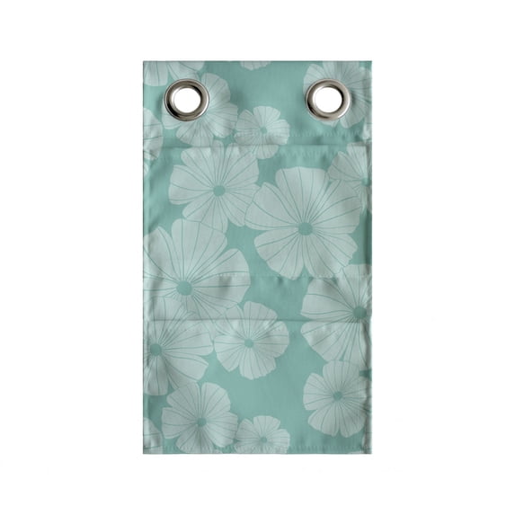 Floral Hanging Pocket Organizer, Monochrome Design Flower Petals Without Stems Illustration, Printed Polyester Storage Bag with Pockets, 9" x 27", Seafoam and Pale Seafoam