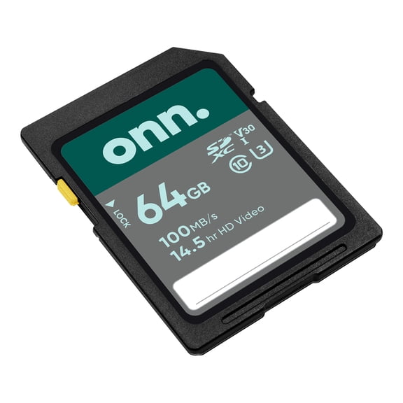 onn. Class 10 U3 SDXC Flash Memory Cards, 16GB-128GB