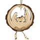 thumbnail image 1 of pstuiky Adornos navideños de madera con cuero, colgantes redondos tallados en madera, artesanías de madera para el hogar, colgantes para árbol de Navidad, 1 of 4